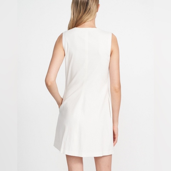 Theory Easy Crew Shift Crunch Linen Dress - Picture 2 of 8